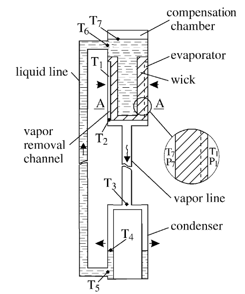 Schematic of a loop heat pipe