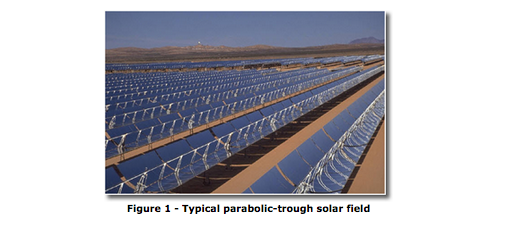 Parabolic trough solar field